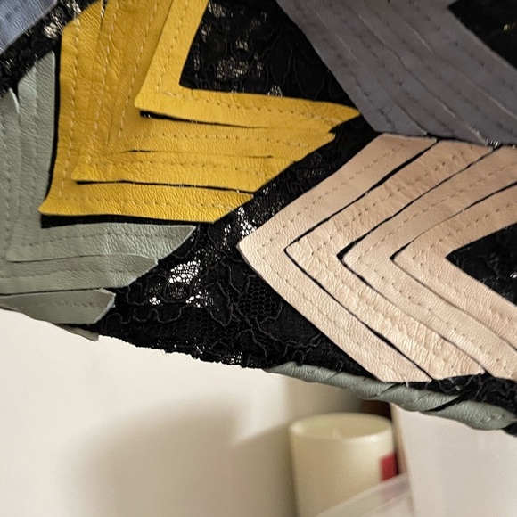 NWOT Caban Romantic Luxury Made in Italy Leather X mesh Coat - Picture 15 of 16